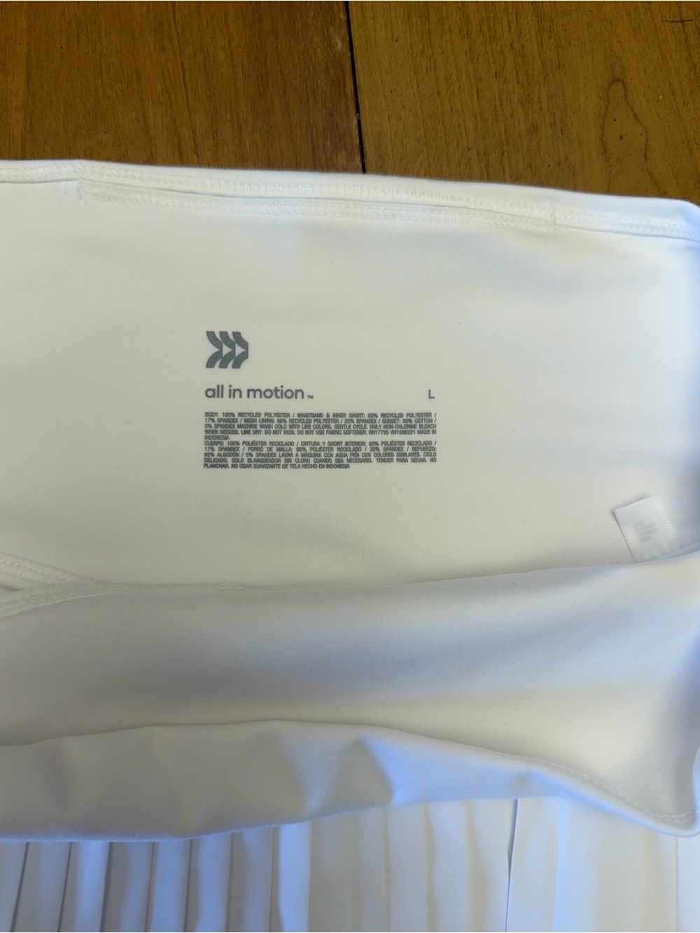 all in motion White Pleated Tennis Skort | Tennis Prep Preppy Athleisure | L - Picture 7 of 10